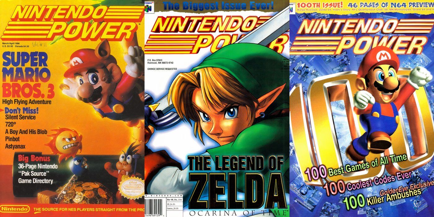 A collage of Nintendo Power magazine covers