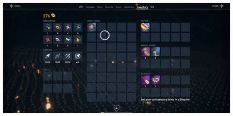 Inventory in Assassin's Creed Origins