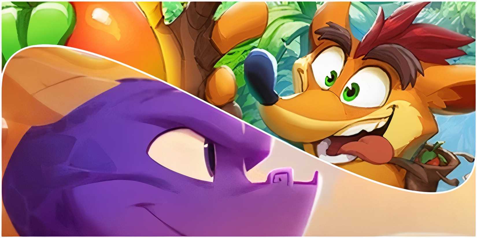 banner arts of Spyro and Crash