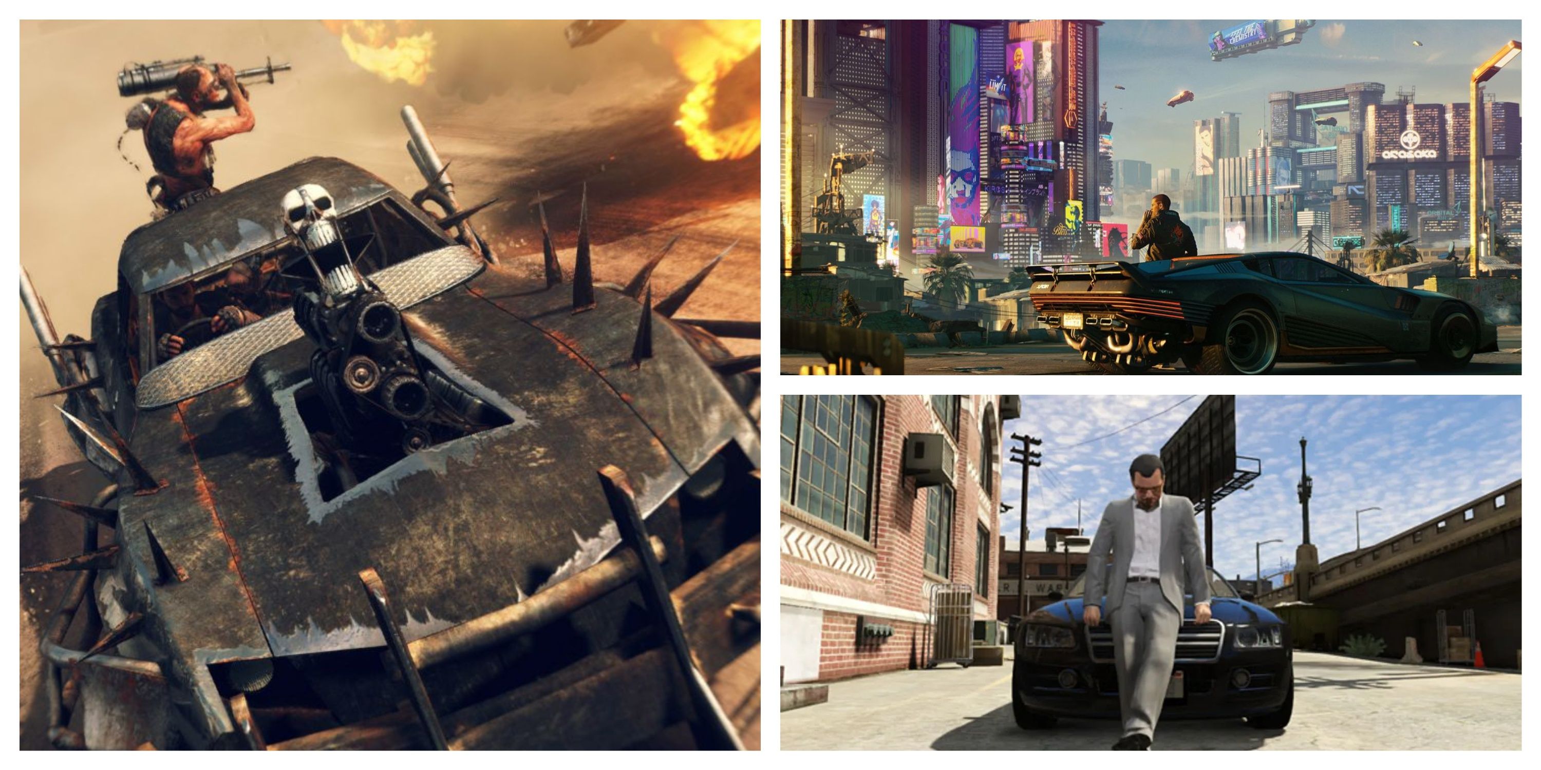 mad max, cyberpunk 2077, gta 5