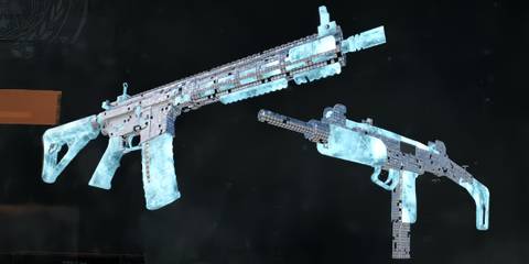 Two guns with the Reflect 115 camo in Warzone and Call of Duty Modern Warfare 3