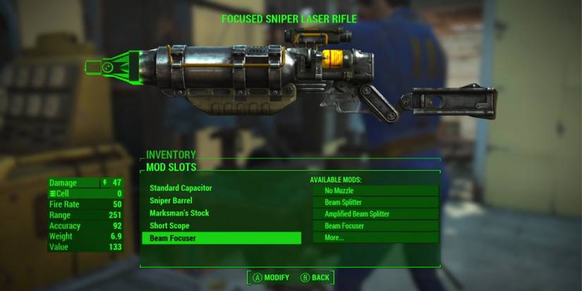 Modifying A Laser Rifle In Fallout 4