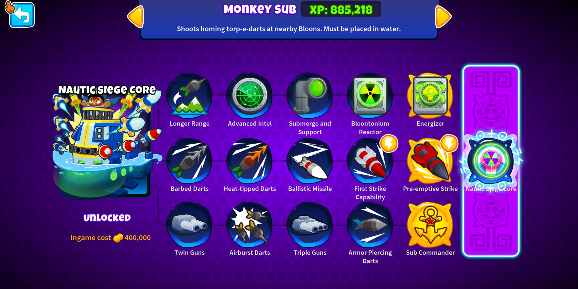 Monkey Sub In BTD6