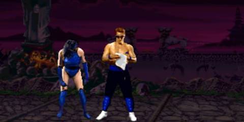 Johnny Cage performing a friendship in Mortal Kombat 2