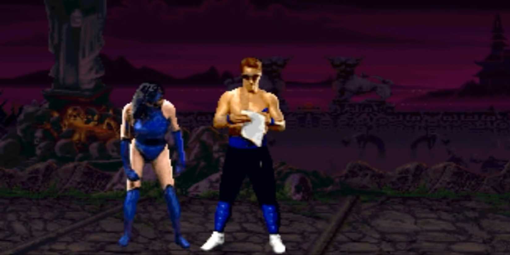 Johnny Cage performing a friendship in Mortal Kombat 2