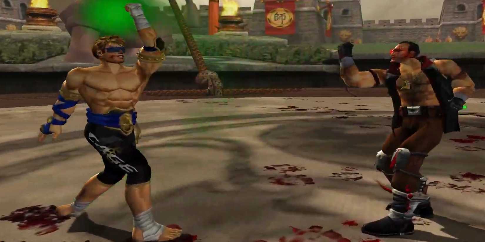 Johnny Cage fighting Kano in Mortal Kombat Deadly Alliance