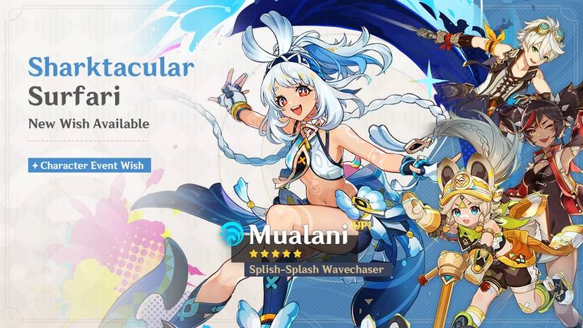 Mualani's first banner in Genshin Impact - Sharktacular Surfari 