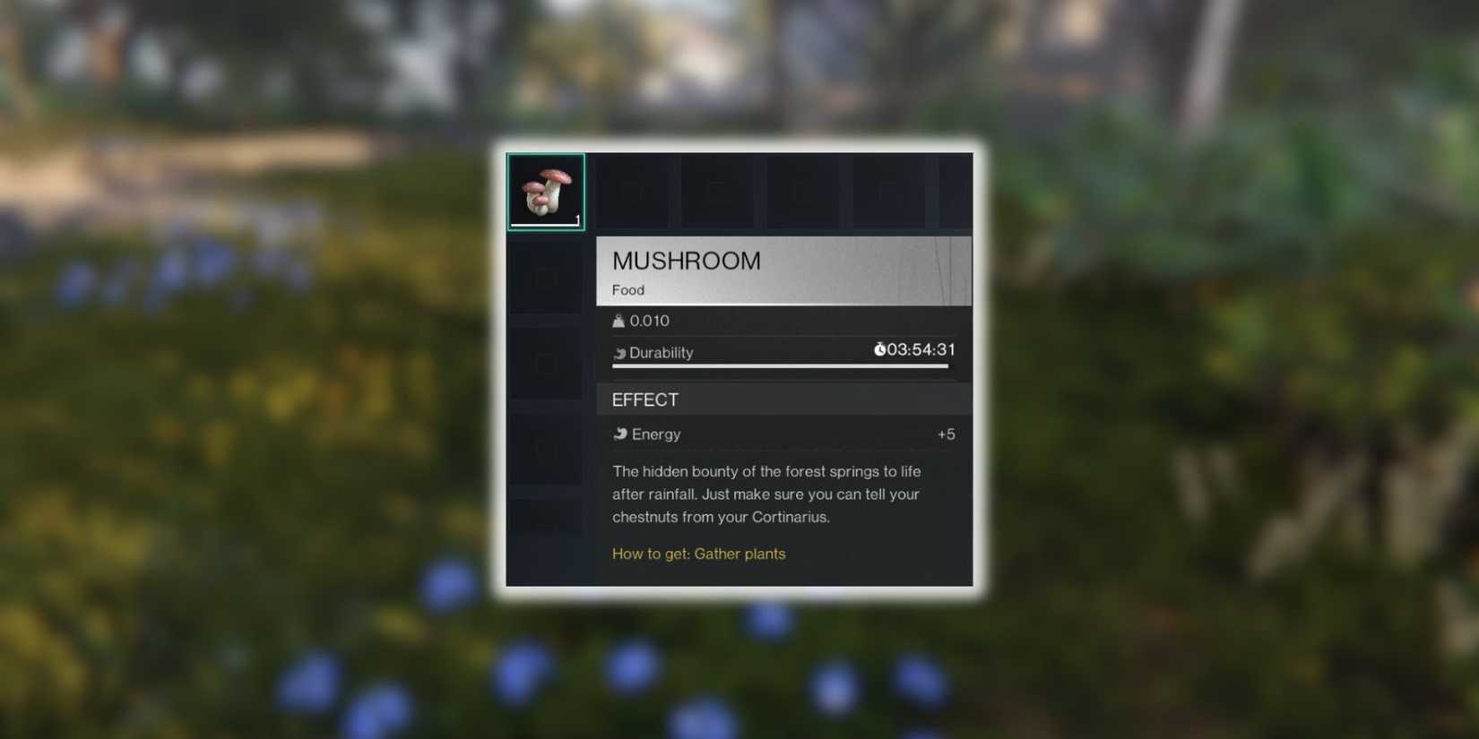 The Mushroom item in inventory in Once Human.