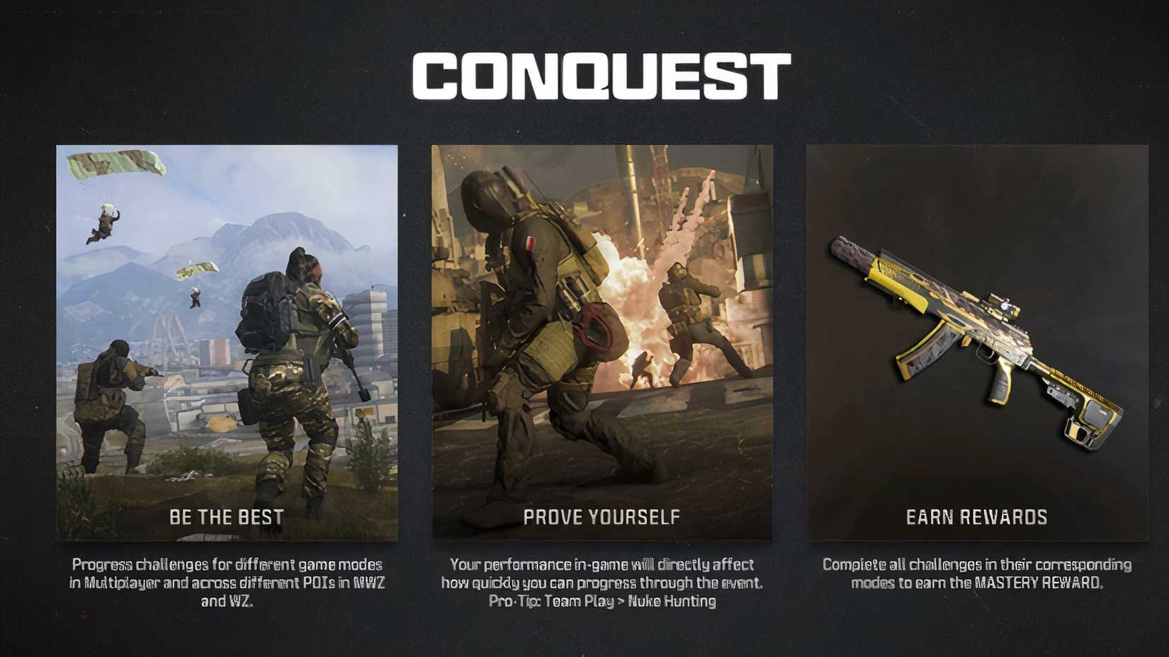 mw3 conquest event menu