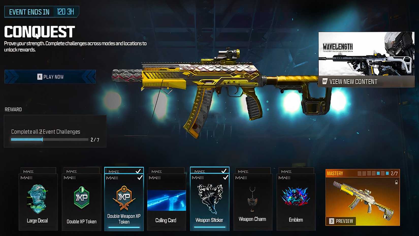 mw3 conquest event rewards