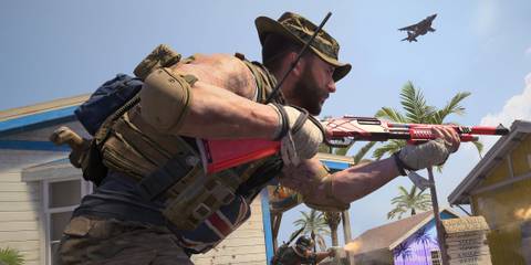 MW3 Captain Price holding a shotgun with a red camouflage