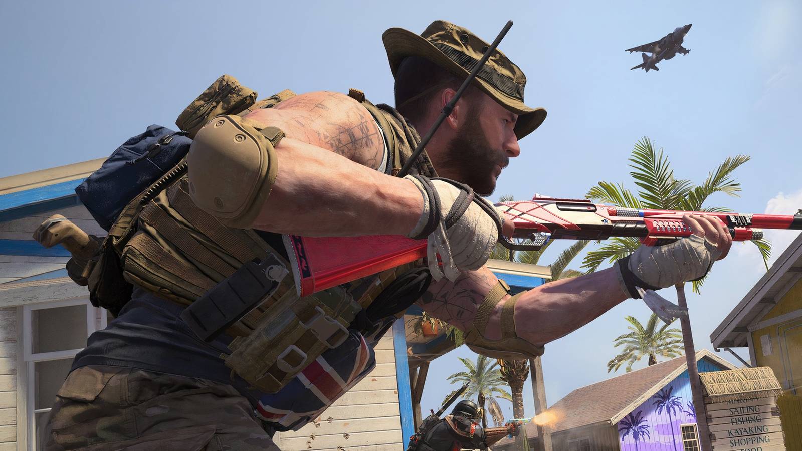 MW3 Captain Price holding a shotgun with a red camouflage