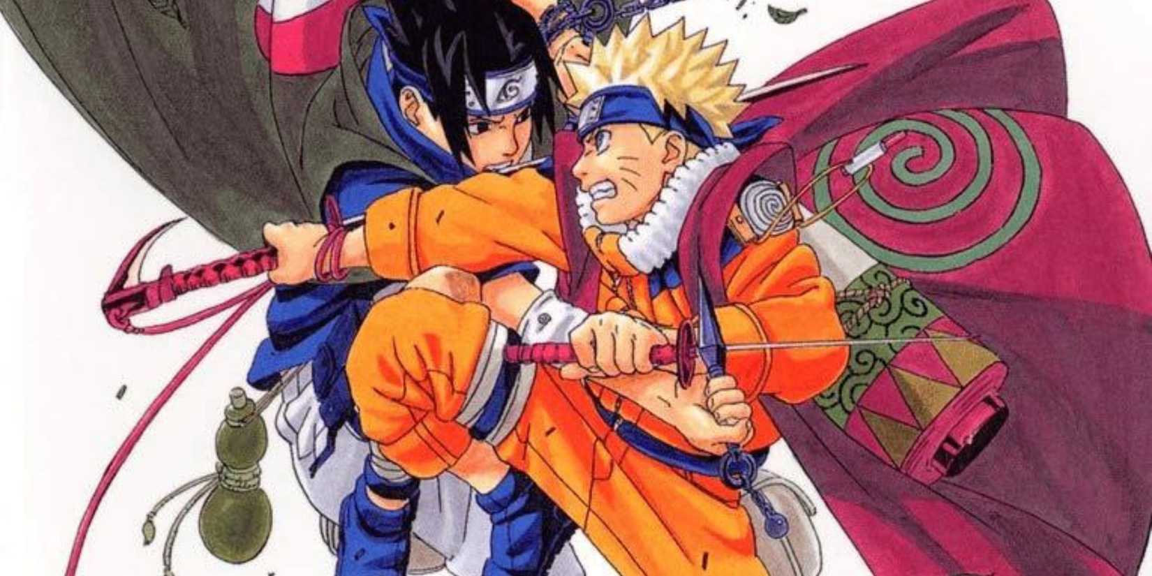 Naruto and Sasuke fighting in the cover of Volume 20.