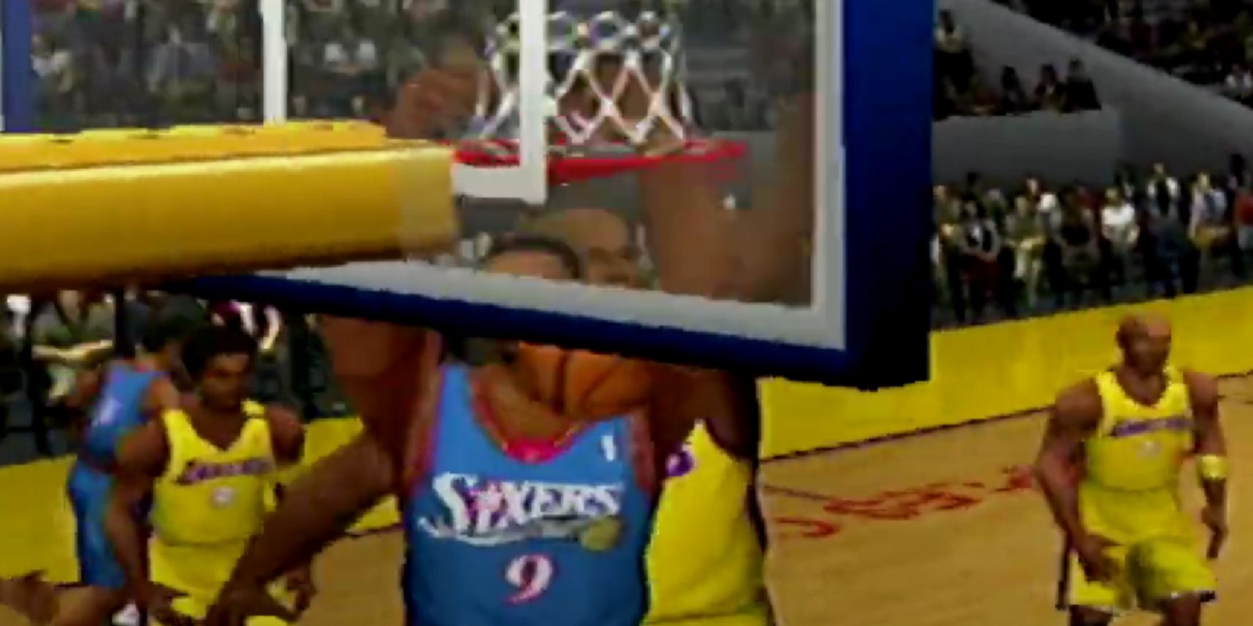 NBA 2K1 The Sixers score against the Lakers-1