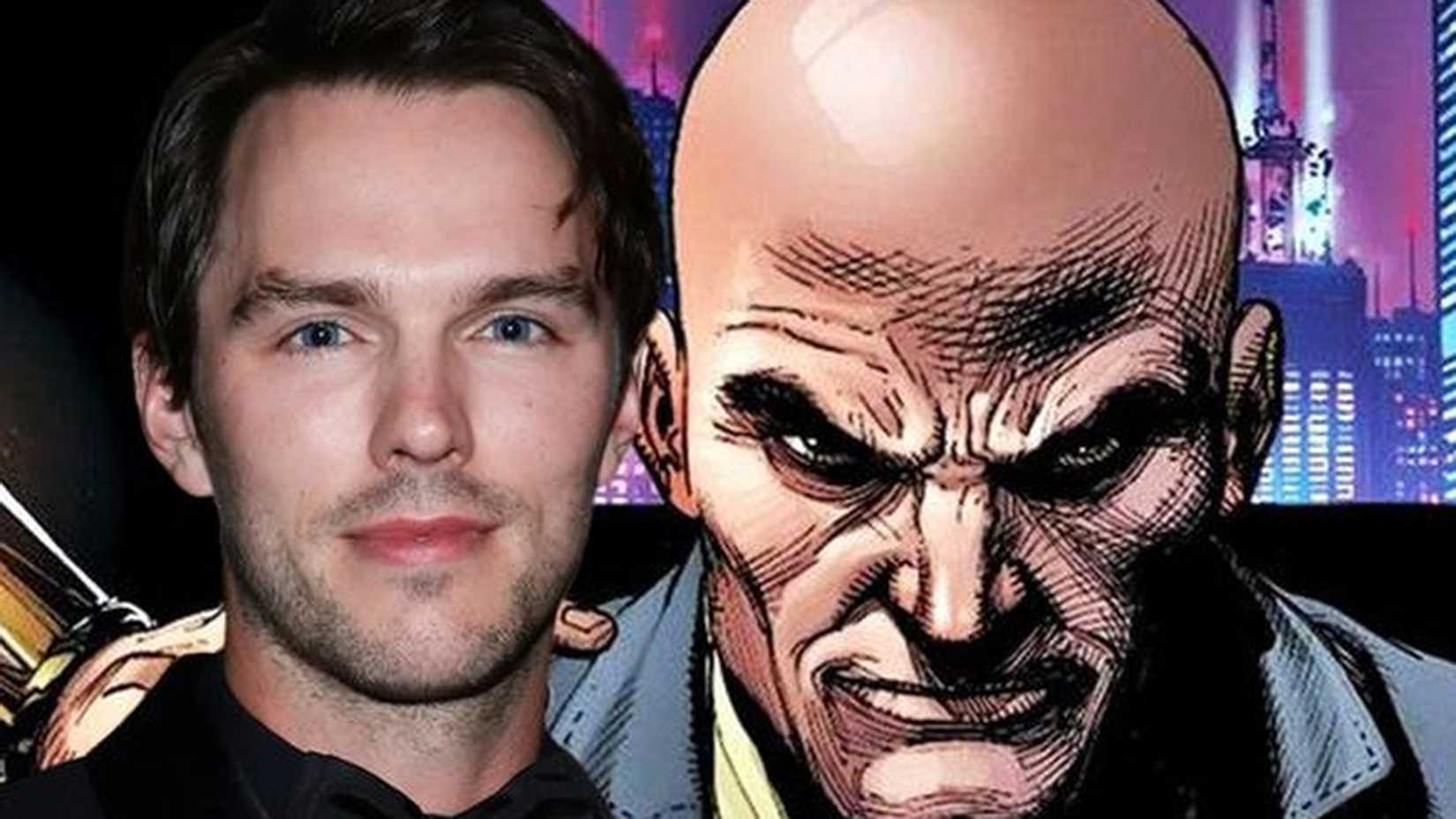 A picture of Nicholas Hoult next to a picture of Lex Luthor