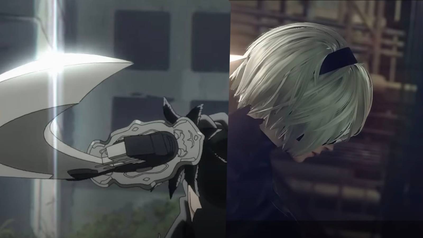 nier automata anime vs game scene