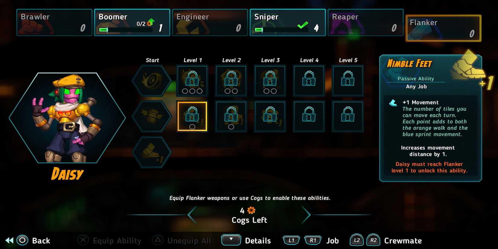 Nimble Fleet skill in SteamWorld Heist 2