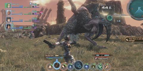 the party fighting an enemy in xenoblade chronicles x