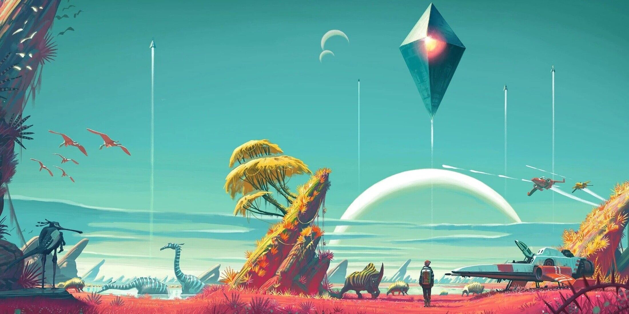 Игрок No Man's Sky строит нефтяную вышку