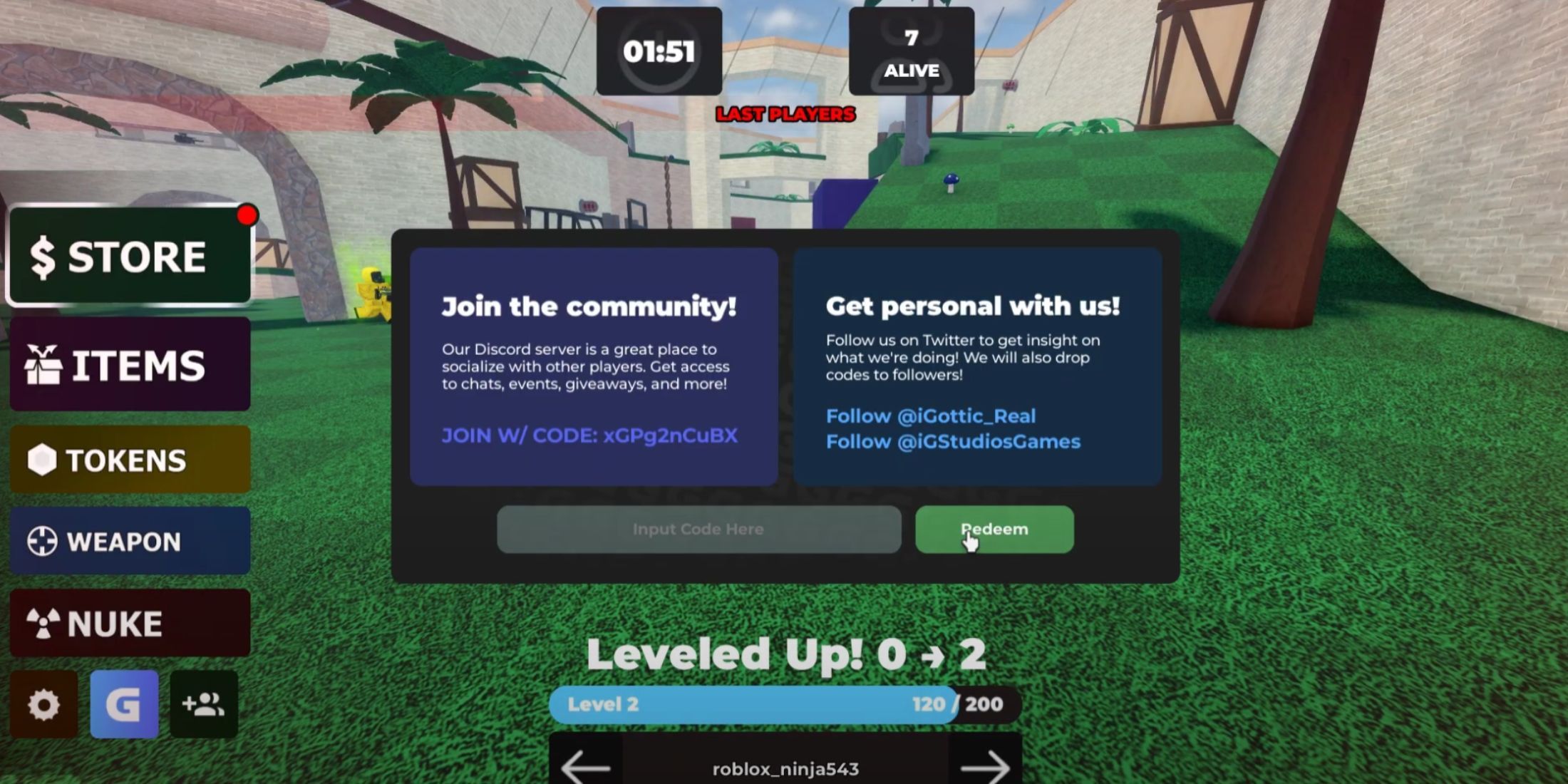 No-scope code tab is arcded