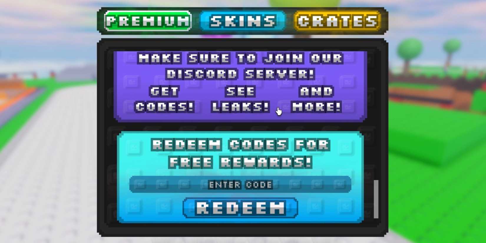 Noob Tower Defense the codes tab