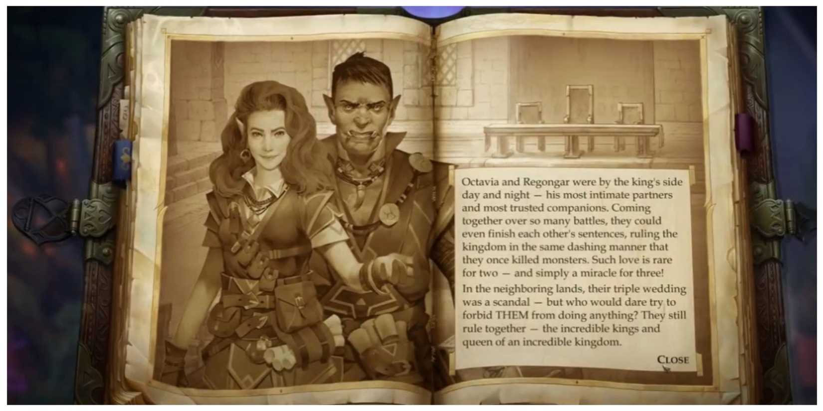 Octavia and Regongar wedding and happy ending in Pathfinder: Kingmaker