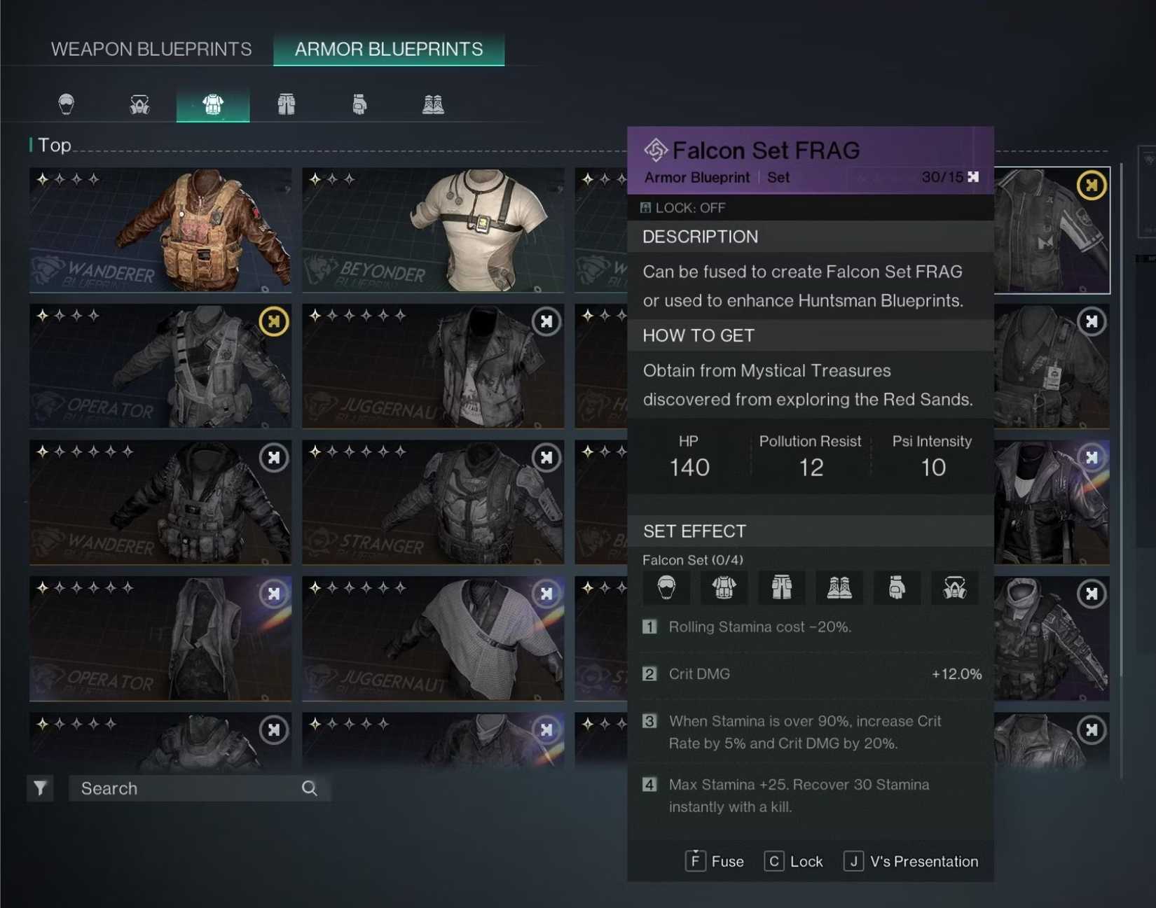 once human falcon set bonuses