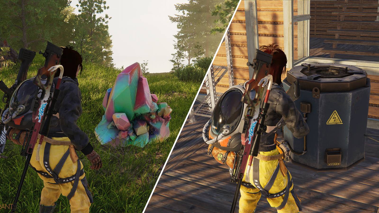 Split-image showcasing a Startrace Ore and an Electric Furnace in Once Human