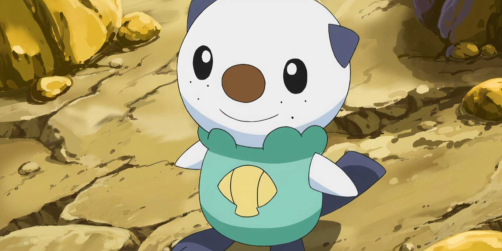 Adorably smiling Oshawott from the Pokemon animation