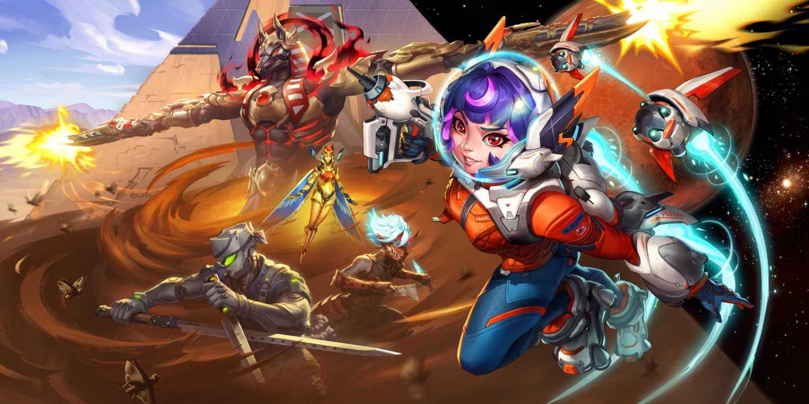 key art featuring juno and reaper from overwatch 2 season 12 warcraft collaboration frostmourne