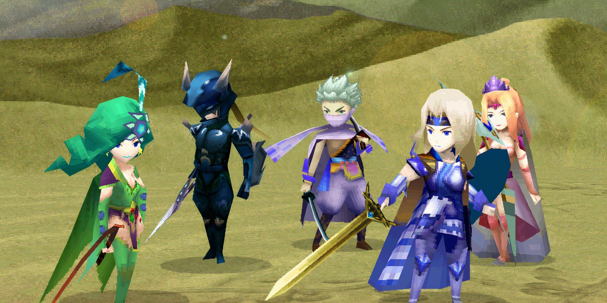 Party after battle victory in Final Fantasy 4 (Remake)