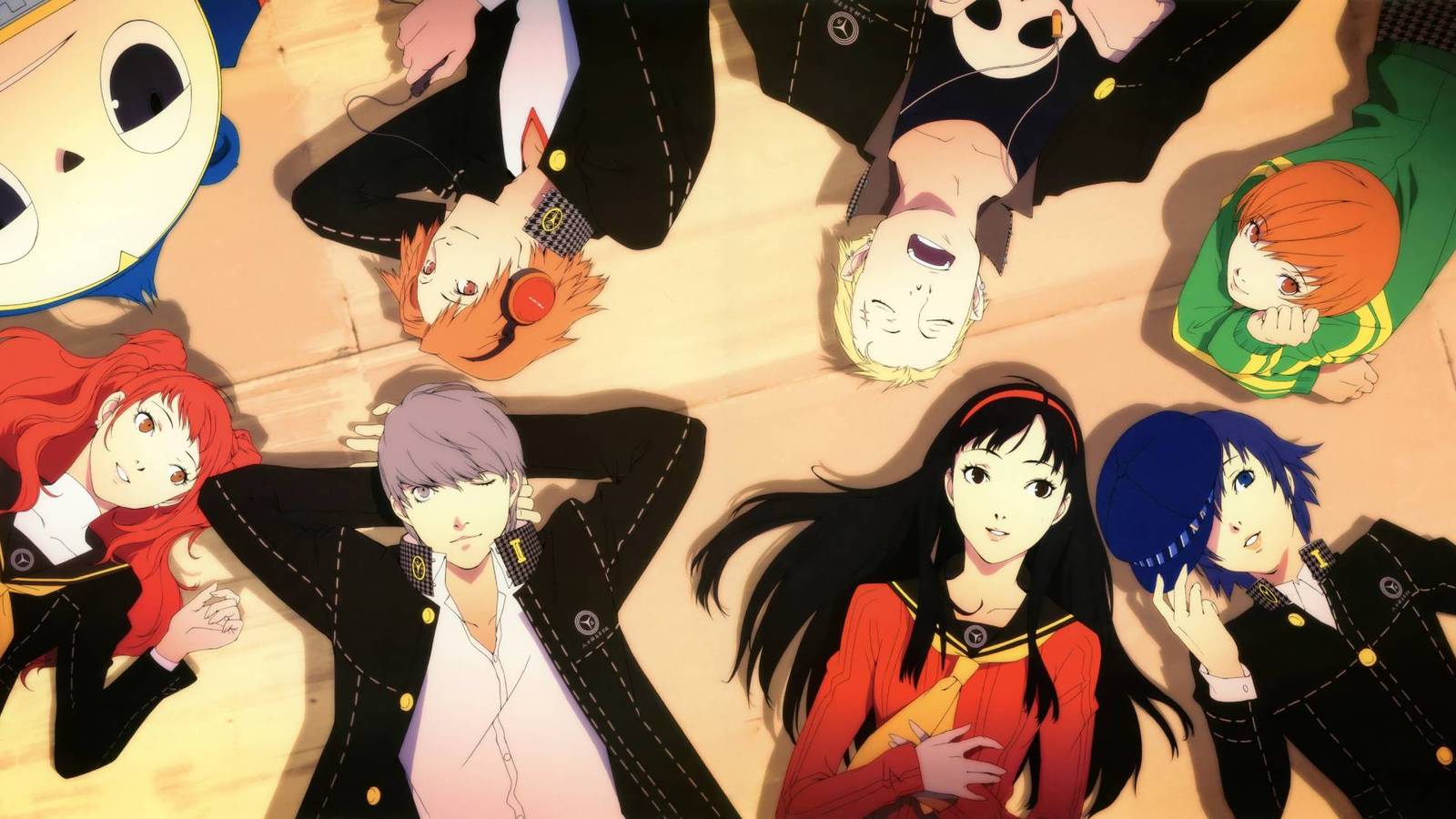 The party members of Persona 4's Investigation Team relaxing