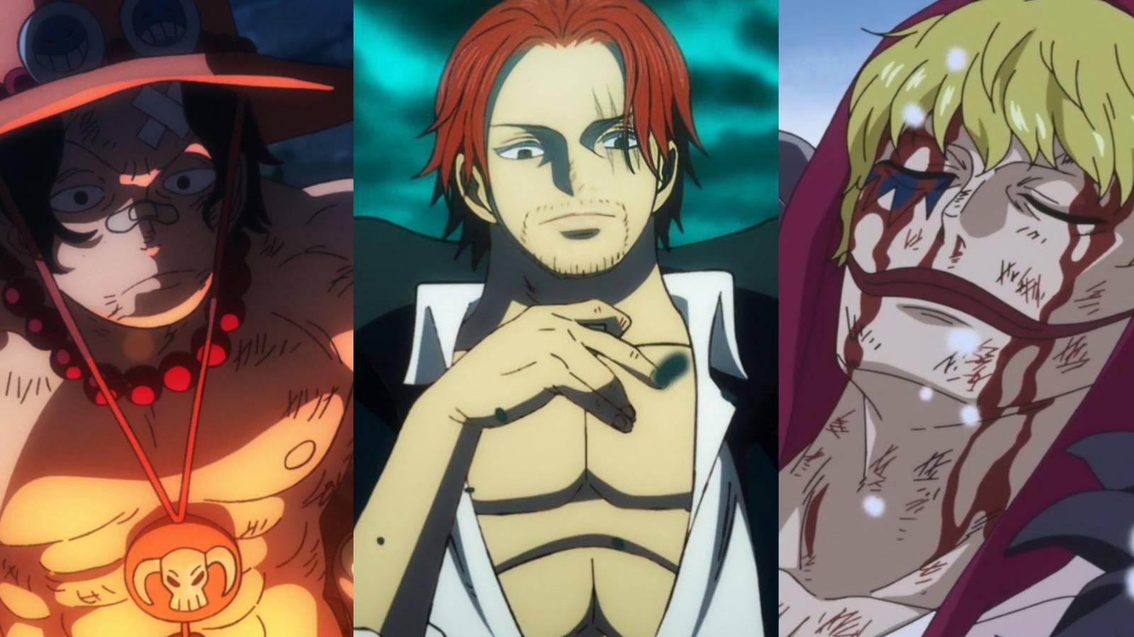 Featured One Piece: Biggest Sacrifices In The Series, Ranked Shanks Ace Corazon