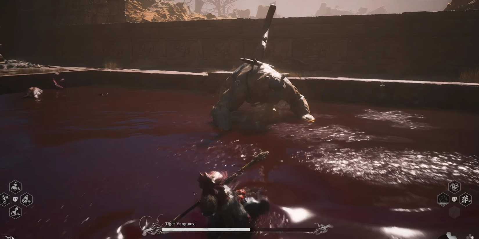 black myth wukong tiger vanguard using rock solid