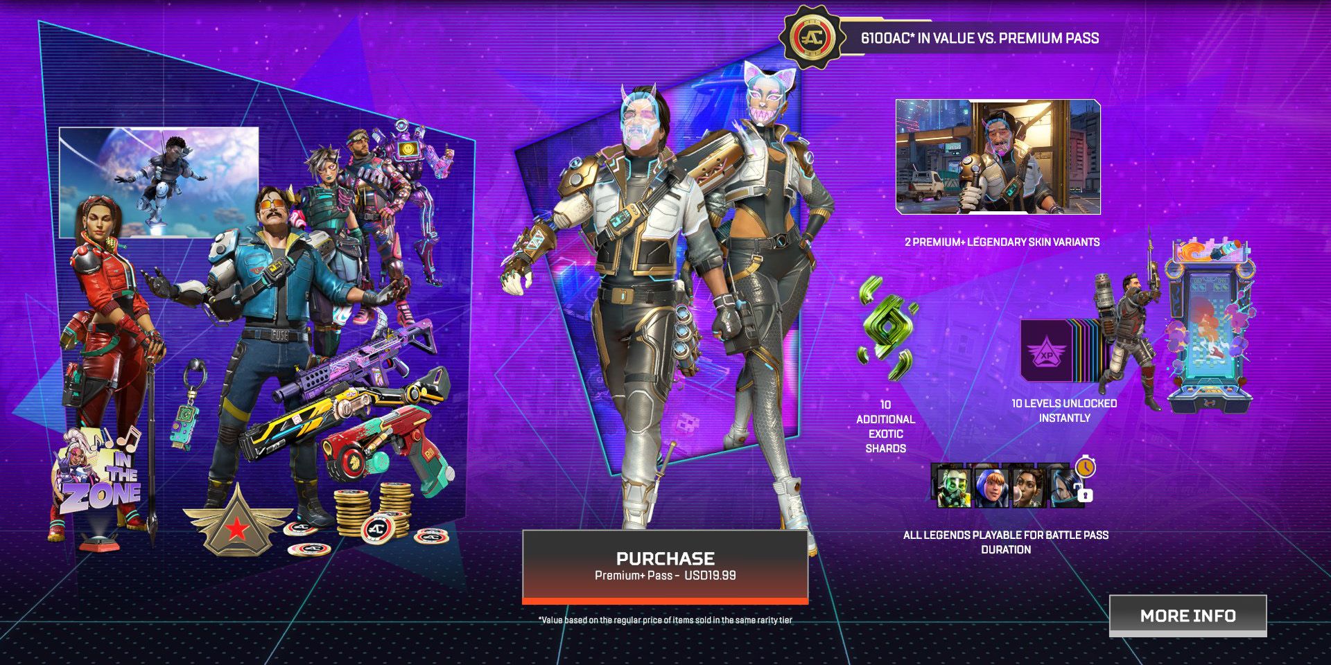 Premium+ Tier Rewards for the First Split Season 22 Battle Pass in Apex Legends