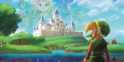Promo art featuring characters in The Legend of Zelda A Link Between Worlds