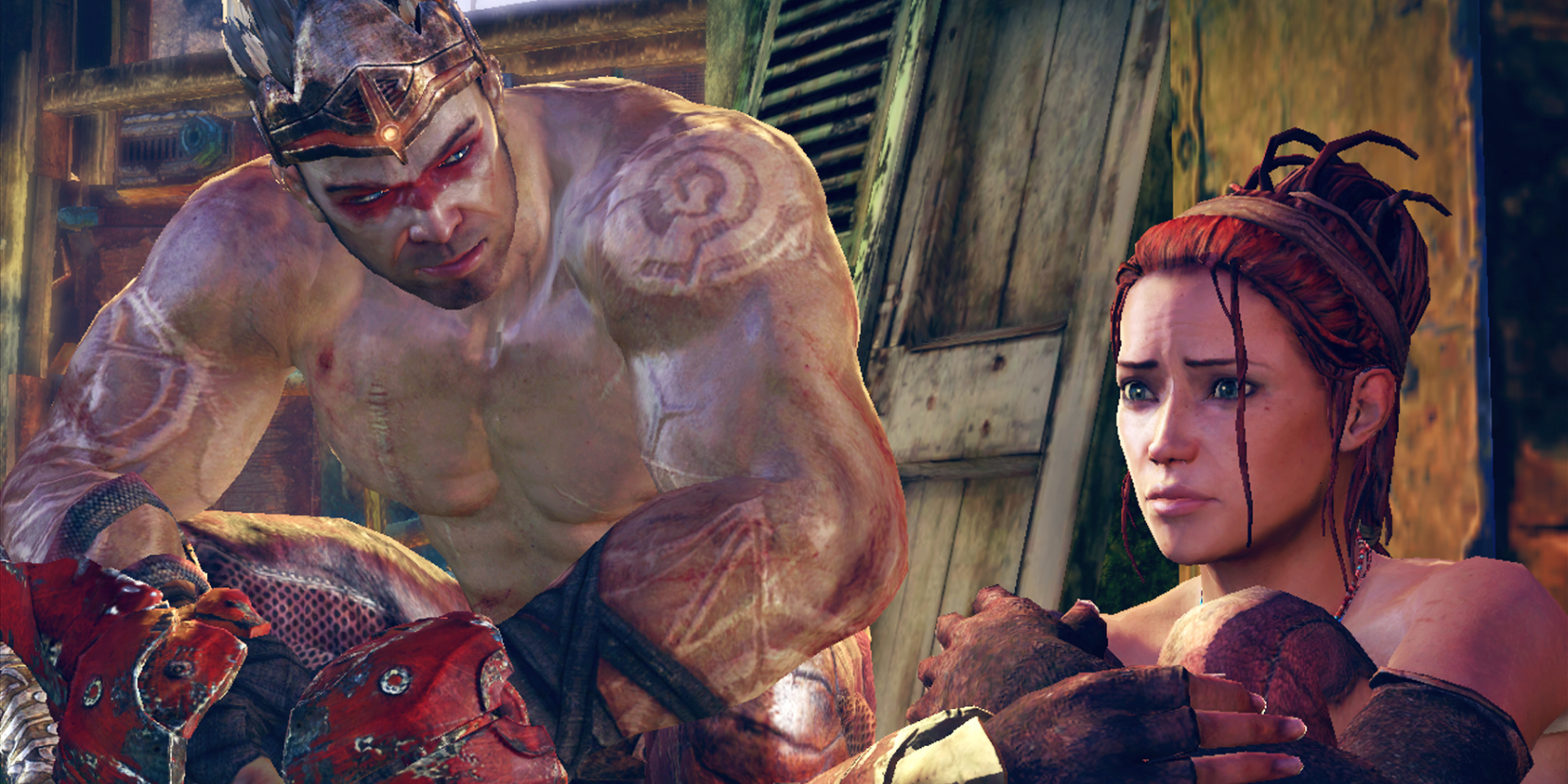 Protagonists glance at each other in Enslaved Odyssey To The West