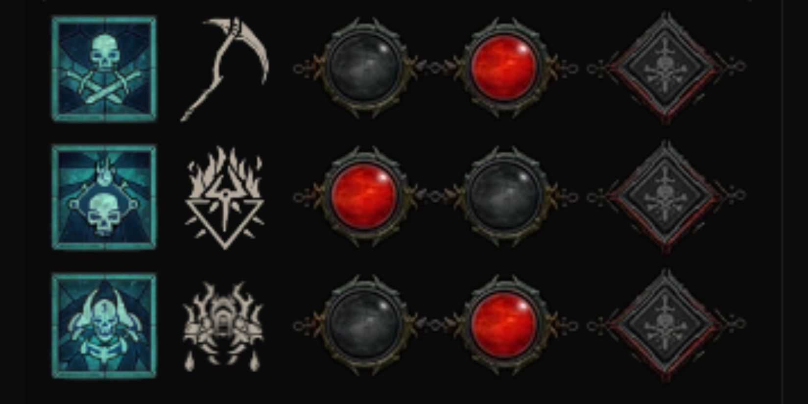 a screenshot of the proper book of the dead choices for this minion necromancer build