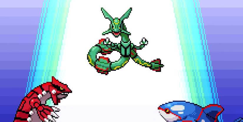 Raquazza Halts Groudon And Kyogre in Pokemon Emerald