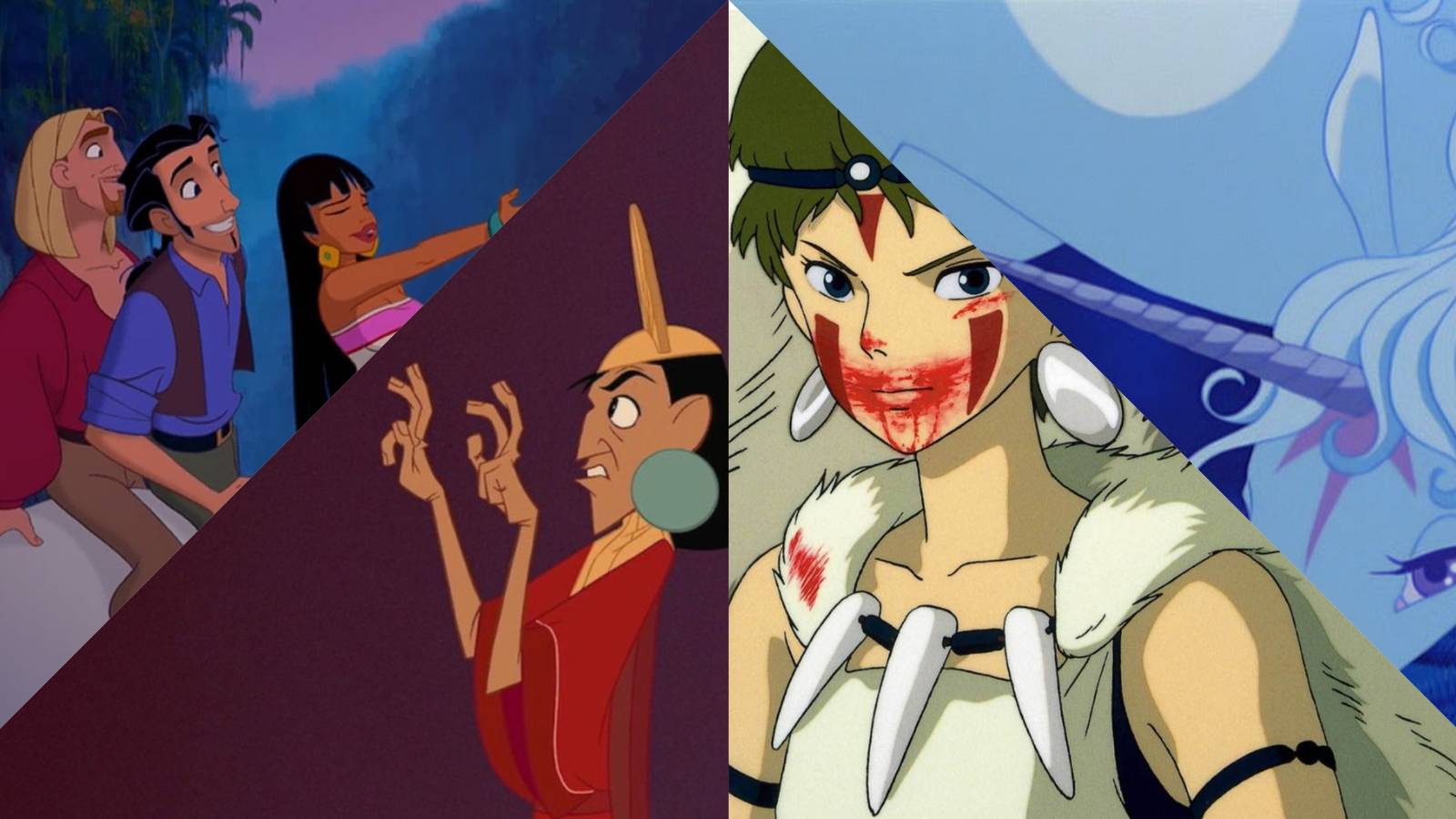 Road To El Dorado, Emperor's New Groove, Princess Mononoke, The Last Unicorn