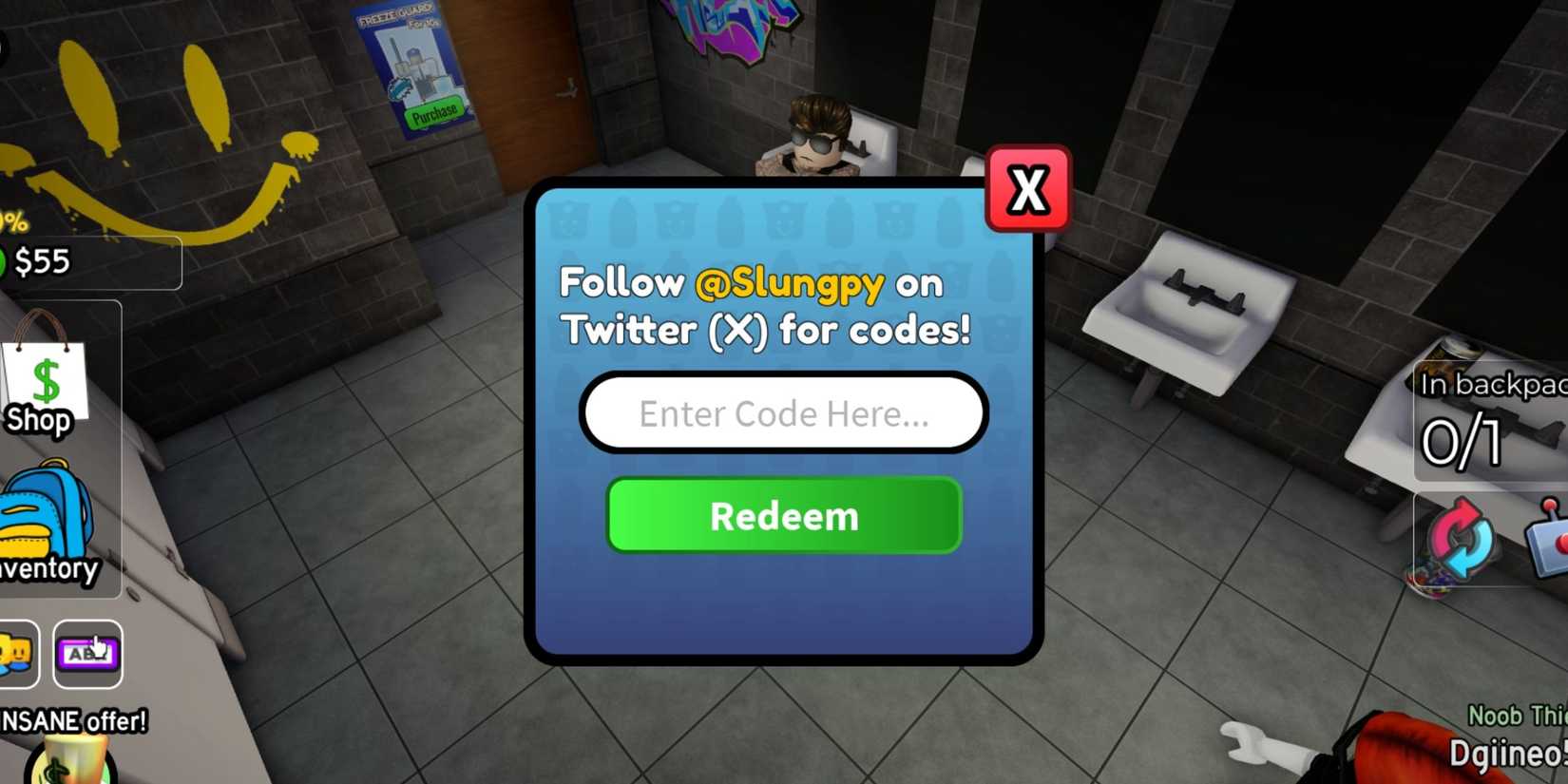 Rob the Place the codes tab