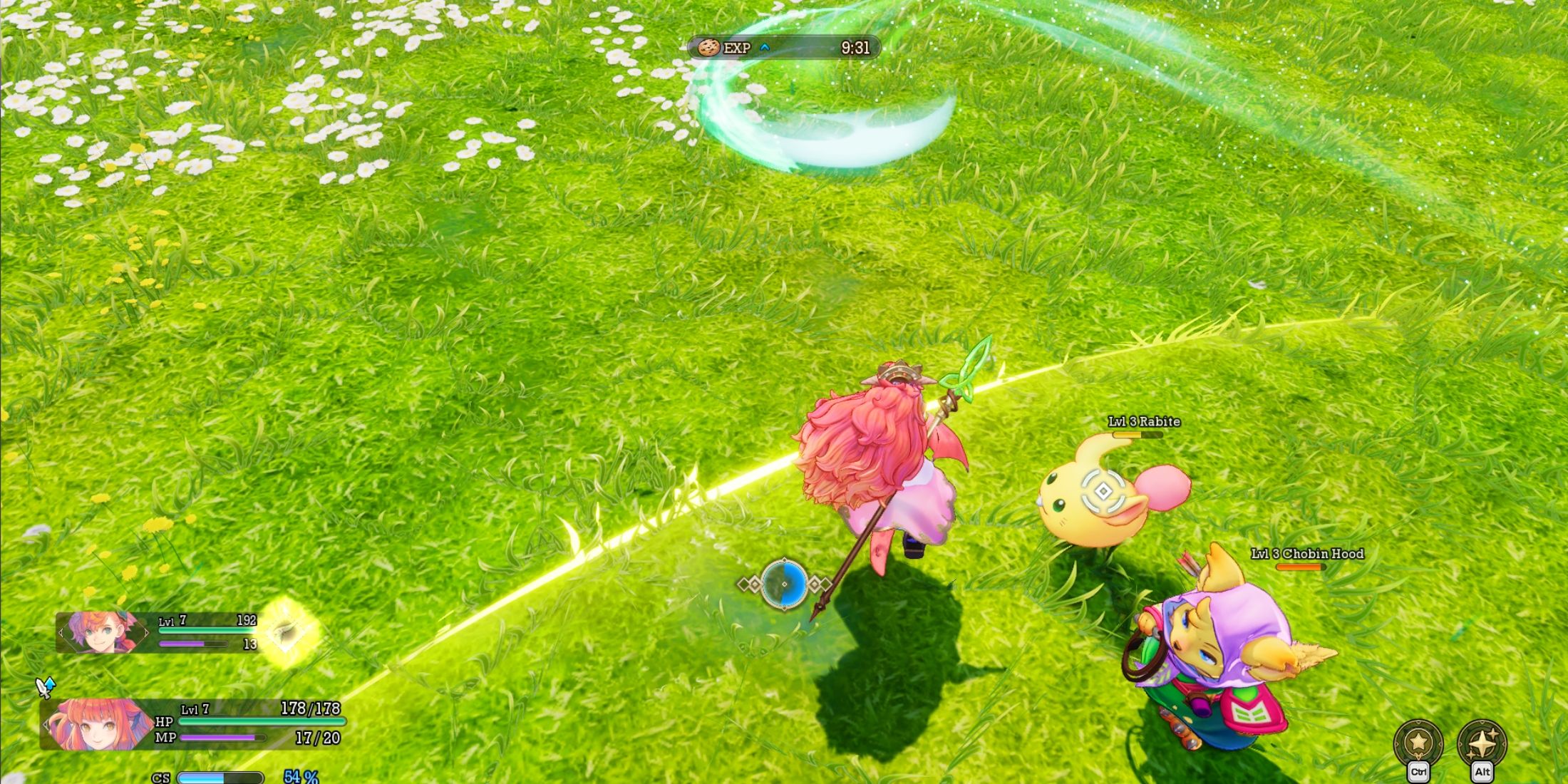 running from a fight as careena in visions of mana