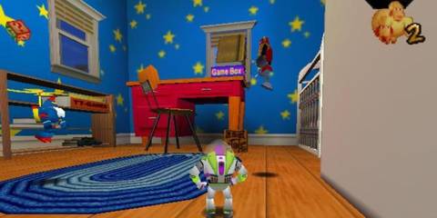 A screenshot from the Toy Story 2 PS1 game