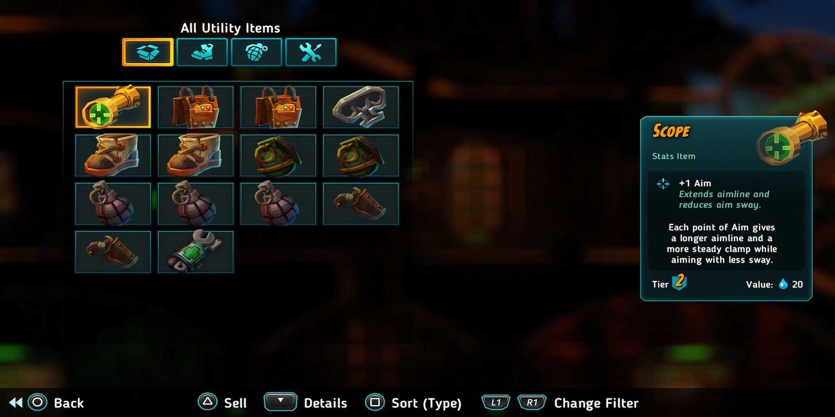 Scope utility item in SteamWorld Heist 2