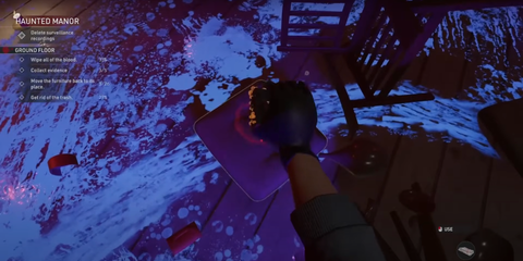 Crime Scene Cleaner sponge cleaning blood