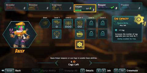 The Cog Capacity Increase Skill In A Skill Tree