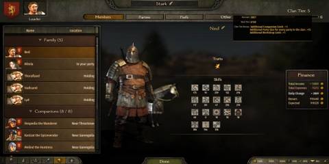 The Player's Clan Screen