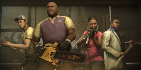 Screenshot of the four survivors in Left 4 Dead 2