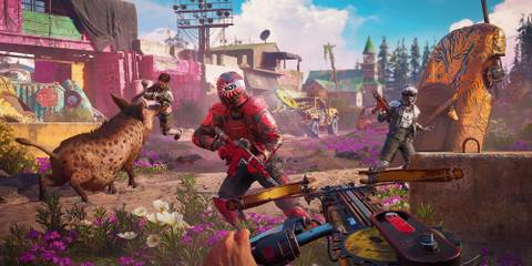 Screenshot of the main protagonist fighting punks in Far Cry: New Dawn