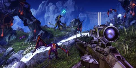 Screenshot of the player in action in Borderlands 2